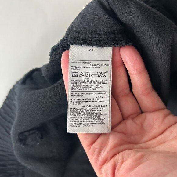 Old Navy Black Linen Blend Wide Leg Lounge Pant 2X - Picture 5 of 7